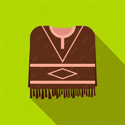 Premium Vector Mexican Poncho Icon In Flat Style On A Green Background