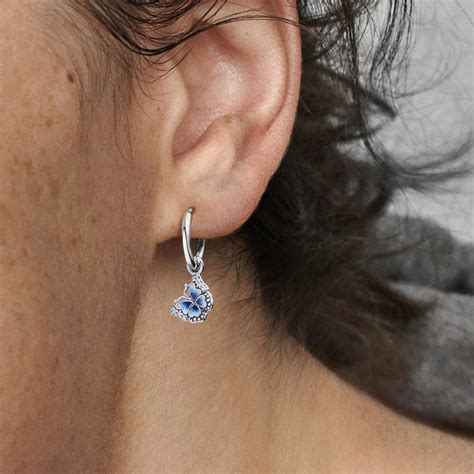 PANDORA Blue Butterfly Hoop Earrings 290778C01 David Christopher