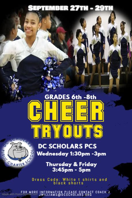 Cheerleader Tryouts Flyer Template Postermywall