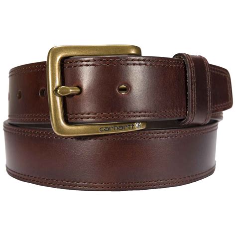 Carhartt Mens Engraved Buckle Leather Belt Sportsmans Warehouse