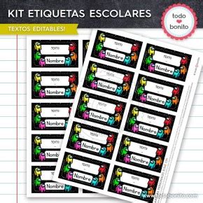 Among Us Kit Imprimible Etiquetas Escolares