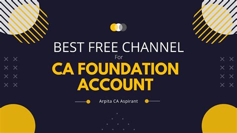 Best Youtube Channels For Ca Foundation Account Ca Foundation Online