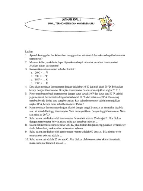 latihan konversi suhu  termometer