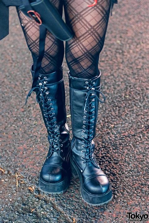 Demonia Knee High Lace Up Boots Tokyo Fashion