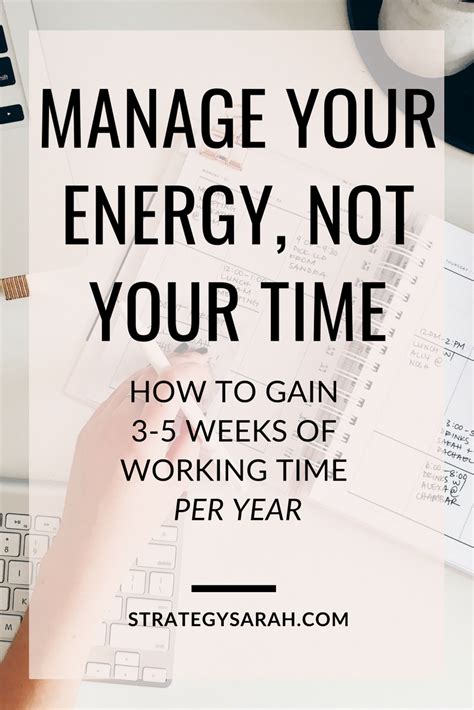 Manage Your Energy Not Your Time Strategy Sarah Strategic Coach