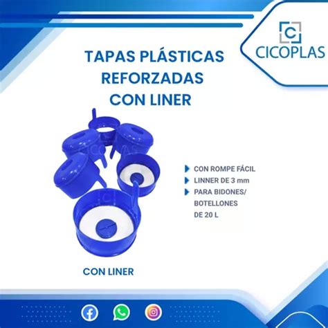 Tapas Pl Sticas Con Liner Para Botellones Bidones Lts Cuotas Sin