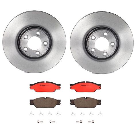 Brembo Front Brake Kit Ceramic Pads Vented Coated Disc Rotors For