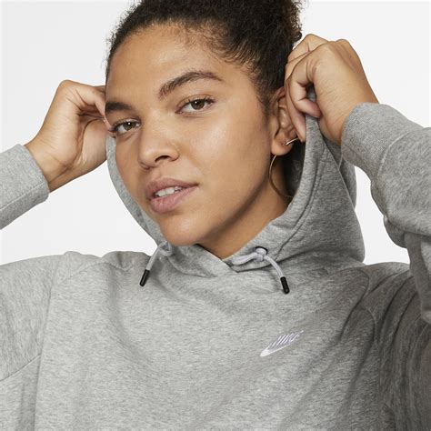 Nike Sportswear Essential Plus Size Womens Hoodie Grey Cj0409 063