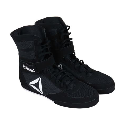 Reebok Boxing Boot CN4738 Mens Black Nubuck Leather Athletic Wrestling ...