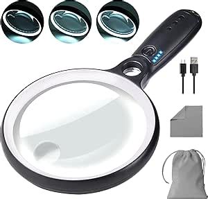 Amazon Large Magnifying Glass With 37 LED Light 10X 20X 45X