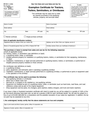 Fillable Online Nysscpa Exemption Certificate For Tractors Trailers