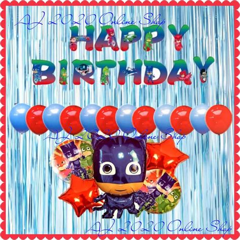 Birthday Set Pj Mask Theme Party Decoration Package Shopee