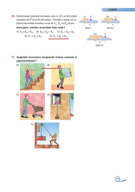 9 Sınıf Fizik Ders Kitabı Ata Yayınları Sayfa 165 Cevapları