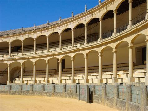 Premium Photo | View of the bullfighting arena closeup ronda spain