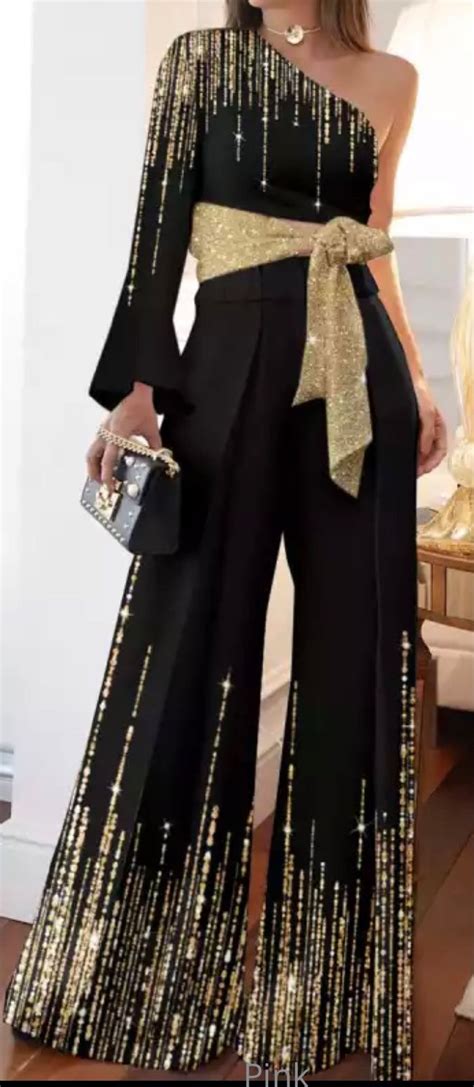 wide leg pants set  options xl gold  sleeve