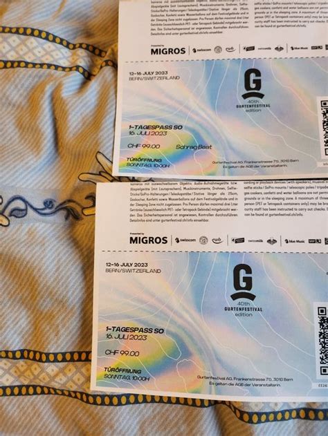 Sonntags Gurtenfestival Tickets 2x Kaufen Auf Ricardo