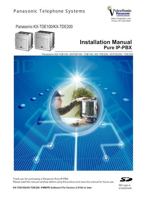 PDF Panasonic KX TDE100 KX TDE200 Pure IP PBX Installation Manual