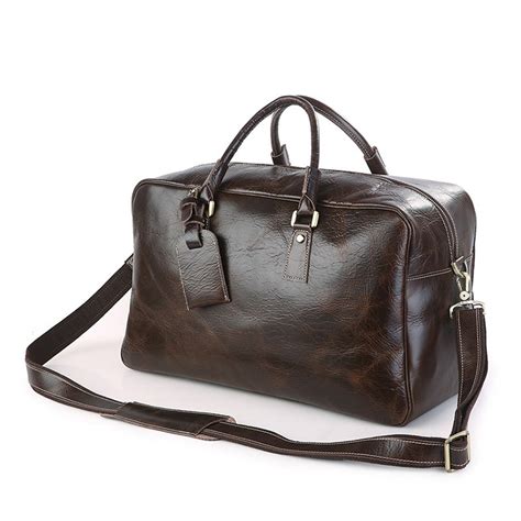 China factory best quality leather weekender travel bags for men