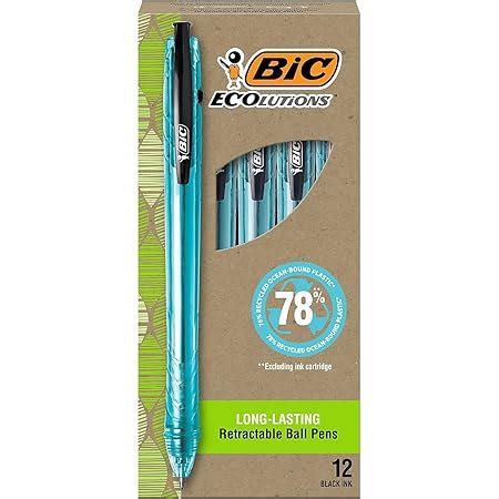 Amazon BIC Ecolutions Ocean Bound Retractable Ballpoint Pens