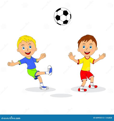 Dois Meninos Que Jogam O Futebol Ilustração do Vetor Ilustração de