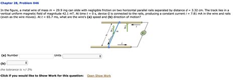 Solved Chapter Problem In The Figure Metal Wire Of Mass M Mg