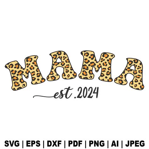 Mama Svg Png Leopard Mama Svg Leopard Print Svg Etsy