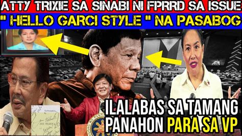 POSIBILIDAD NA MALA HELLO GARCI ANG GAGAWIN SA POLVORON VIDEO NI PBBM