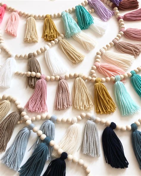 Diy Tassel Garland Wood Bead Garland Garland Decor Beaded Garland