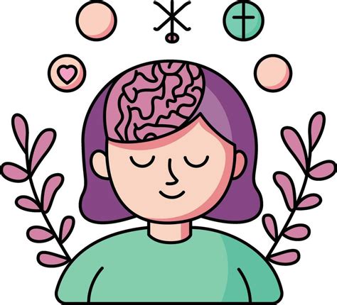 Mental Health Concept Artwork Vector Illustration Brain And Spiritual