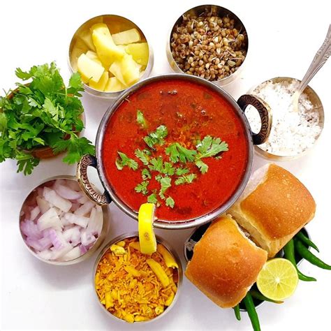 Misal Pav Maharashtrian Kolhapuri Indian Food Photography Indian