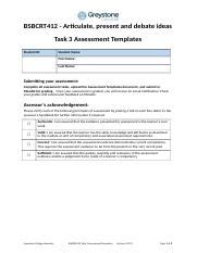 Bsbcrt Assessment Task Templates V Docx Bsbcrt