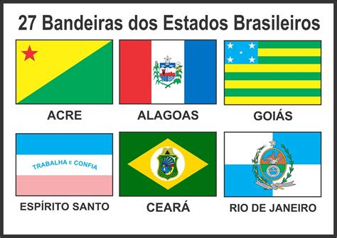Bandeiras Dos Estados Brasileiros Com Nomes - FDPLEARN