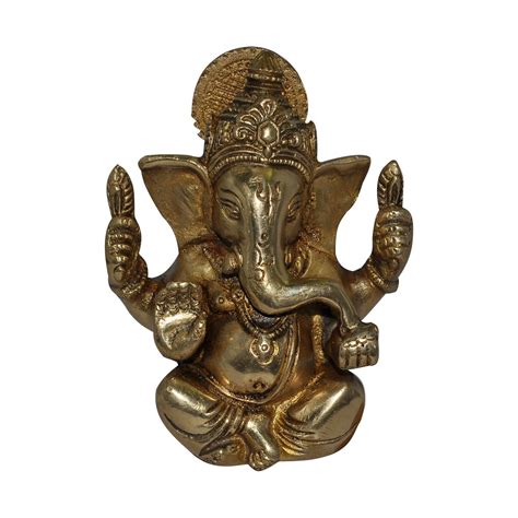 Buy Seated Ganesha Brass Statue Sculpture By DakshCraft Online At Low