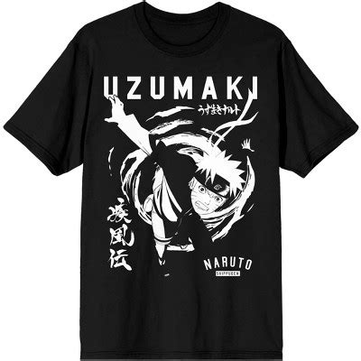 Naruto Shippuden Uzumaki Text Black Graphic Tee Target