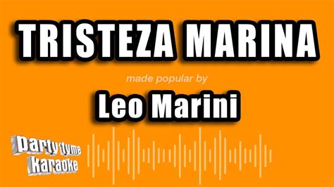 Leo Marini Tristeza Marina Versión Karaoke YouTube