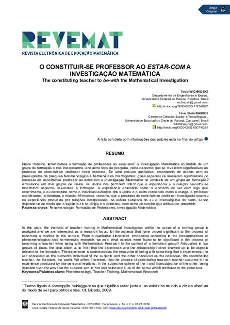 O Constituir Se Professor Ao Estar A Investiga O Matem Tica Funes