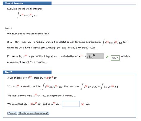 Solved Tutorial Exercise Evaluate The Indefinite Integral Chegg