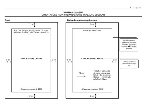 Normas Abnt Quais São - capa de trabalho normas abnt