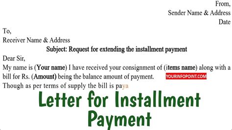 Letter For Installment Payment Request For Installment Payment Youtube