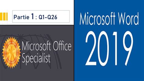 Préparation à la Certification Microsoft WORD 2019 Fr Partie 1