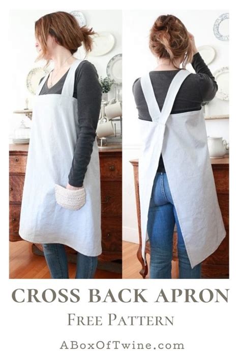 Simple Cross Back Apron Pattern A Box Of Twine In 2020 Apron