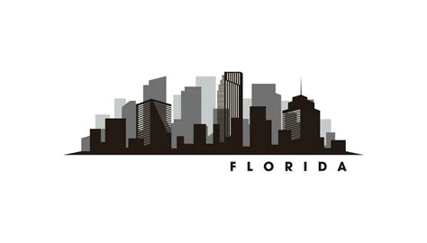 Florida skyline and landmarks silhouette vector 26433639 Vector Art at ...