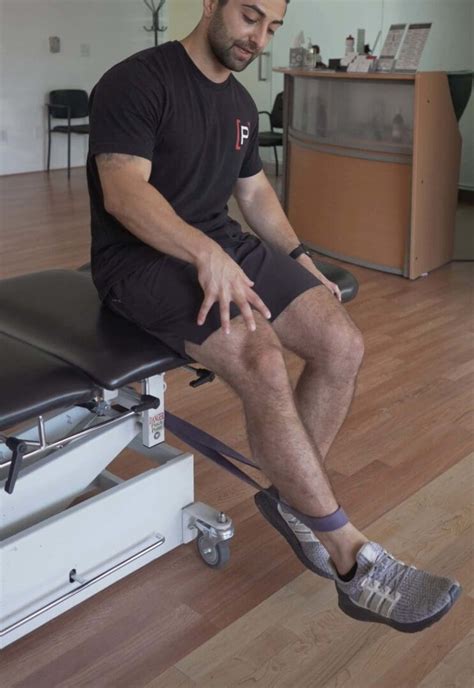 Seated Long Arc Quad Isometrics Band P Rehab