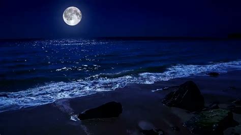 Fall Asleep On A Full Moon Night With Calming Wave Sounds 9 Hours Of