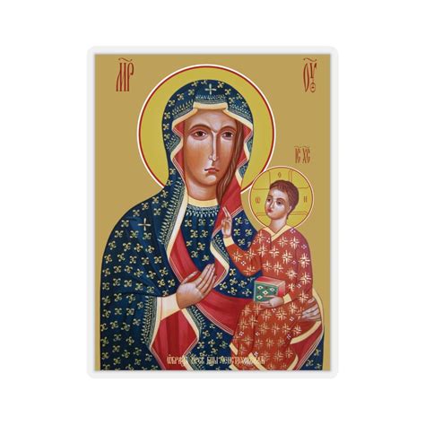 Our Lady Of Czestochowa Sticker Arched Icon Virgin Mary Of Etsy