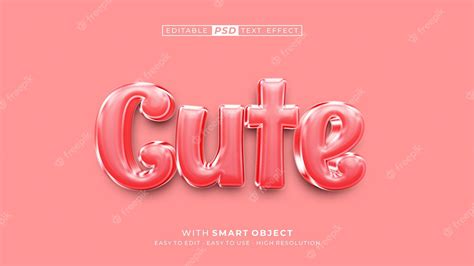 Premium Psd Text Cute 3d Text Effect Editable Text Style