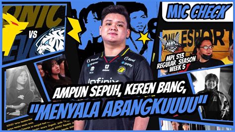 Ampun Sepuh Keren Bang Menyala Abangku Mic Check Onic Vs Evos Glory