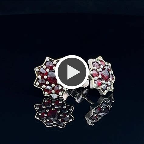 Bohemian Garnet Cluster Earrings Circa 1880s Gerard McCabe Antiques