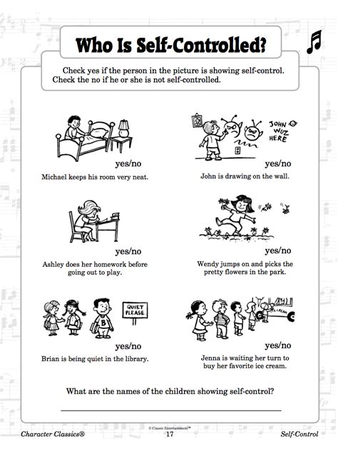 Self Control Worksheet Best Worksheet