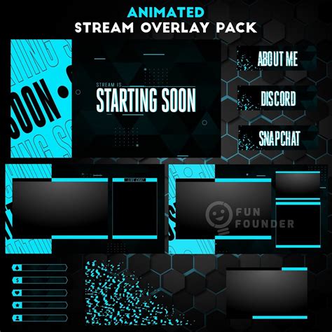 Twitch Overlay Package Cyan Animated Stream Overlay Pack Cyan Twitch